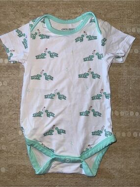 Coco Moons White One-Piece with Mint Sea Turtle Print